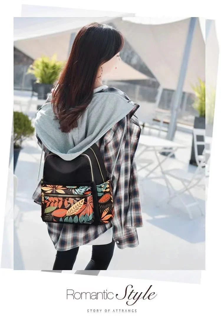 Stylish Floral Print Backpack for Women & Girls – Casual Travel & Daily Use Bag